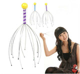 Octopus Scalp Massager Manual Head Massaging Claw for Relaxation with flexible metal prongs and colorful handle, ideal for stress relief.