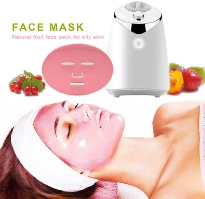 Automatic Face Mask Maker DIY Fruit & Collagen Facial Machine for home spa use with natural ingredients like fruits and milk. Ideal for festive beauty gifts.