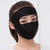 Summer ice silk breathable mask female sunscreen full face mask in light blue, offering UV protection and sweat-free comfort for outdoor wear.