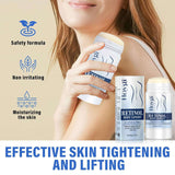 Retinol Body Stick Whitening, Firming & Moisturizing Skin Care shown in use on woman's shoulder. Features include safety formula, non-irritating, and deep hydration.