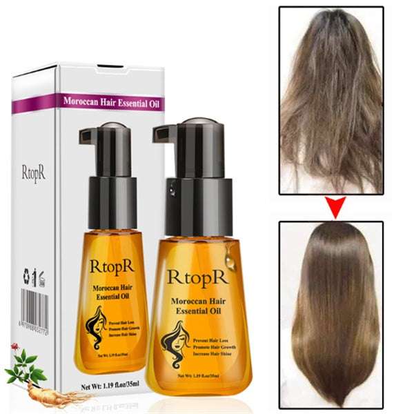 Hair Care Essential Oil Growth, Repair & Deep Nourishment serum with natural ingredients like garlic, ginseng, and rosemary for healthy hair.