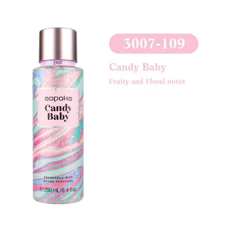 Body Spray Perfume for Women Fresh Long-Lasting Fragrance in shimmer royal sweety scent with heart design bottle, 250ml size. Ideal for daily feminine use.