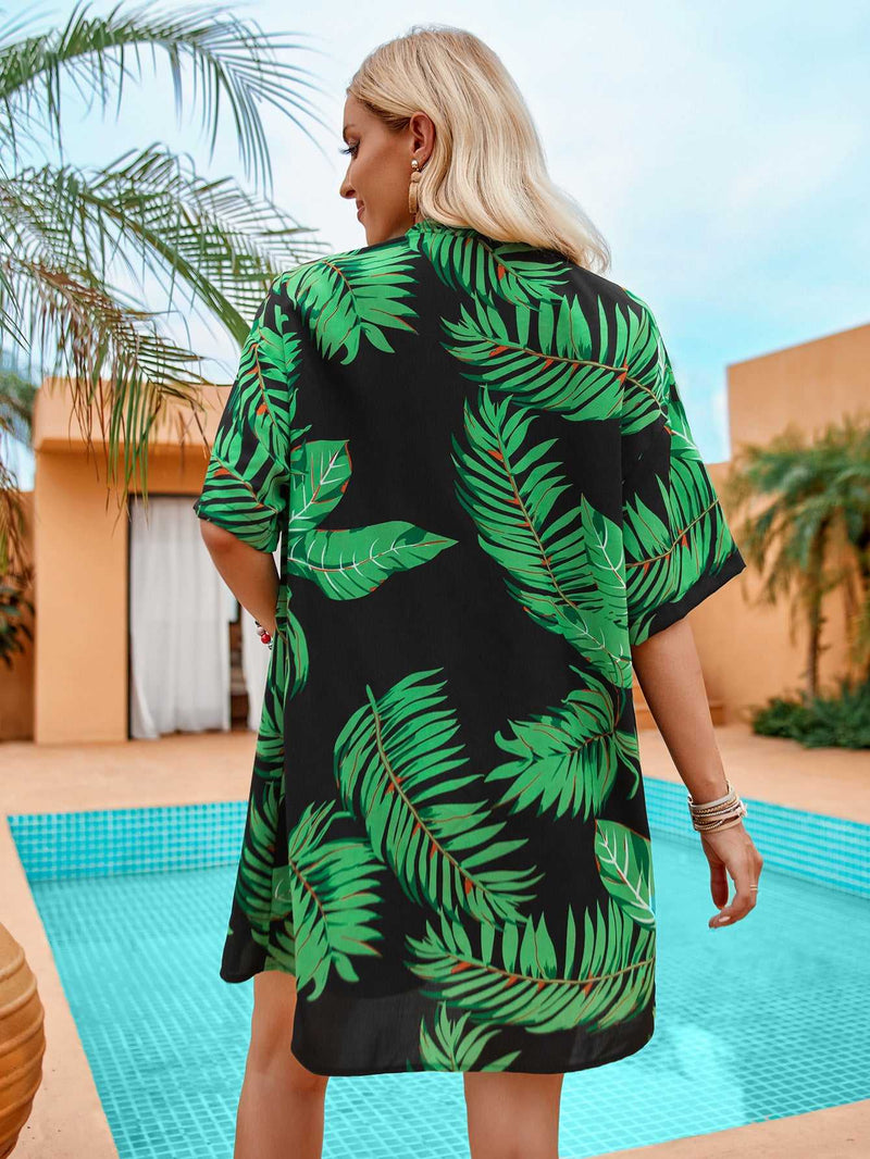 women’s leaves print 2-piece summer set