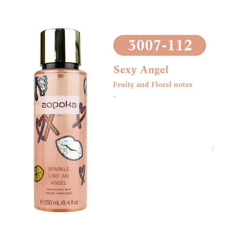 Body Spray Perfume for Women Fresh Long-Lasting Fragrance in shimmer royal sweety scent with heart design bottle, 250ml size. Ideal for daily feminine use.