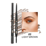 Fog Sense Three-In-One Eyebrow Pencil – Waterproof & Smear-Proof with spoolie brush and angled tip for shaping, defining, and filling brows.