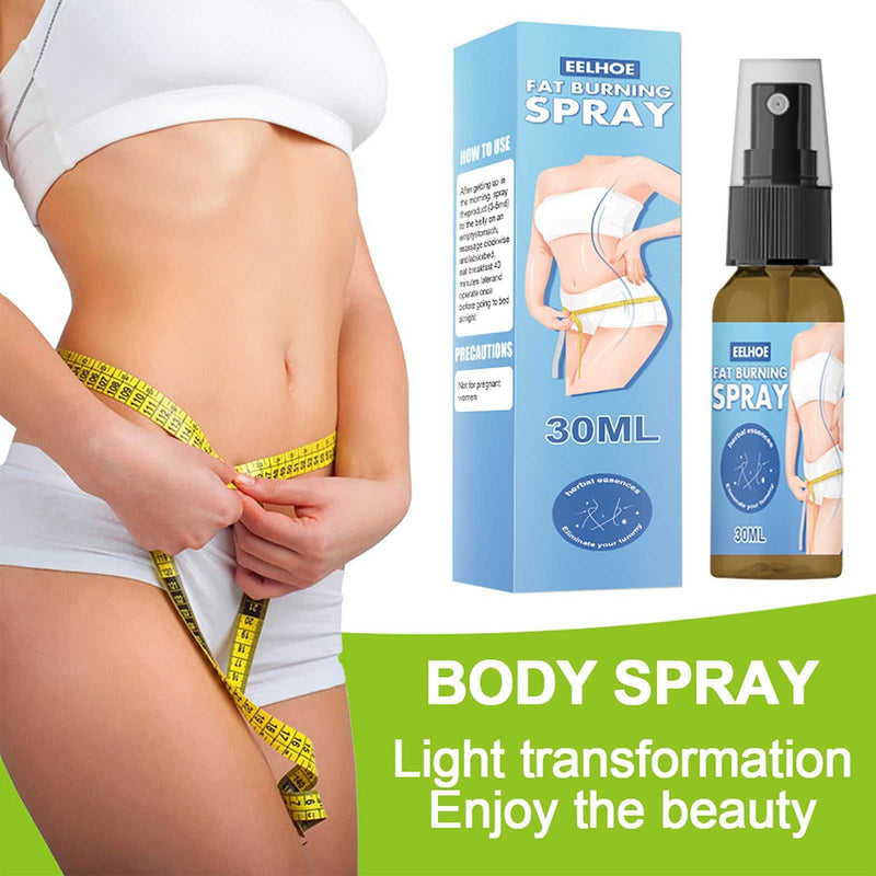 Full Body Fat Slimming Spray – Rapid Body Shaping Formula with 30ml bottle and packaging. Targets waist, arms, thighs, and belly for firming results.