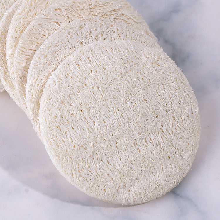 round exfoliating facial pads natural loofah
